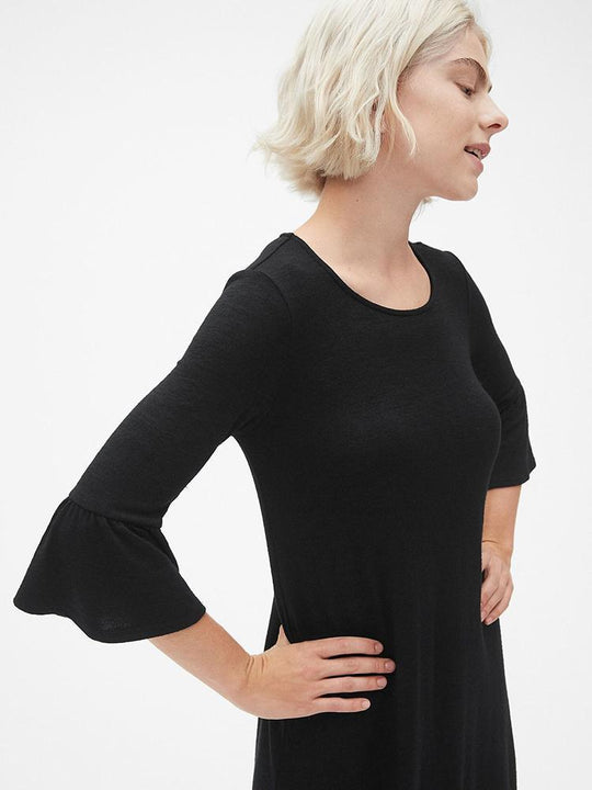Softspun Bell-Sleeve Swing Dress